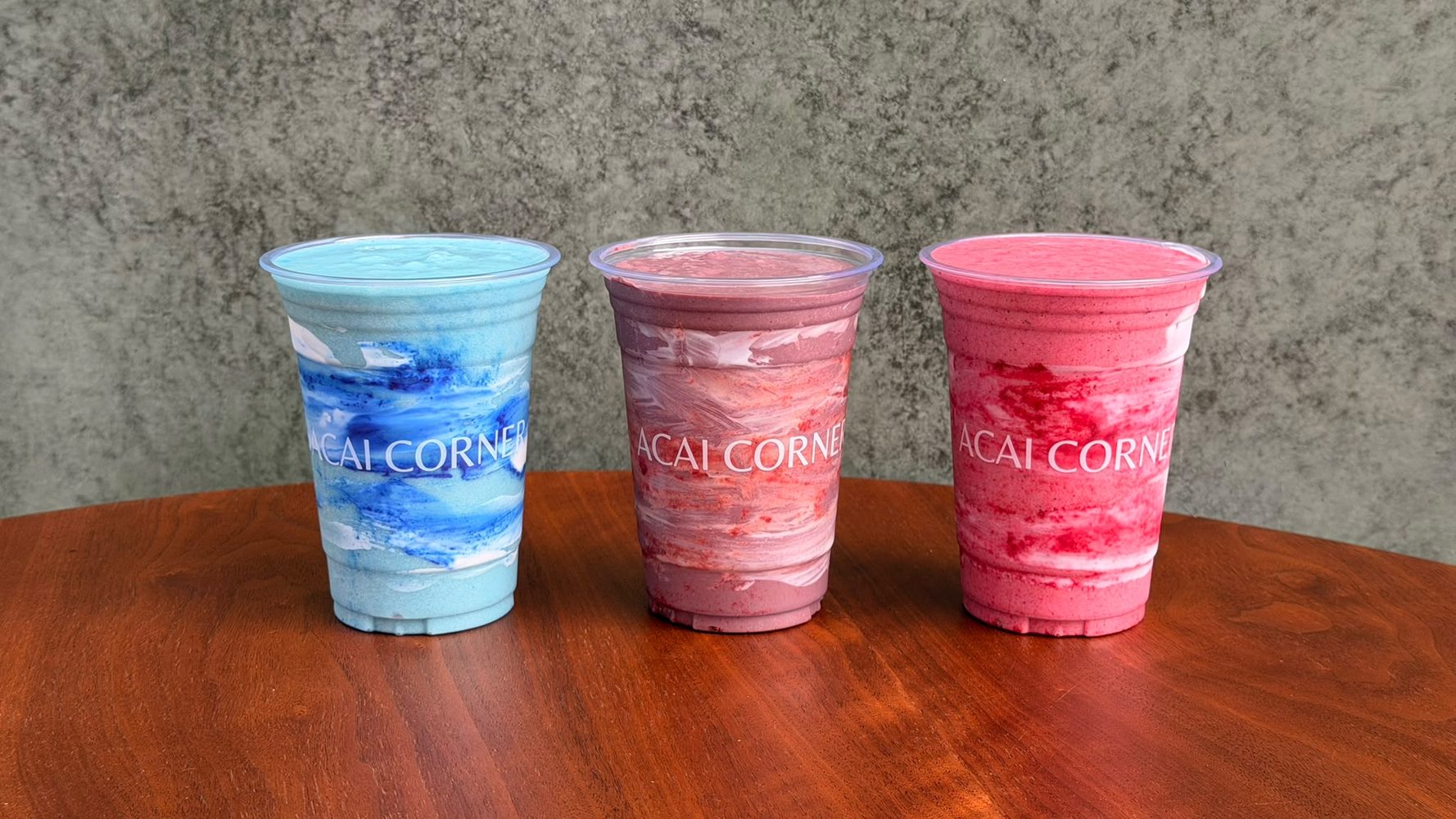 Drei Smoothies von Acai Corner